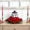 13" Poinsettia, Berry & Pine Artificial Arrangement Candelabrum